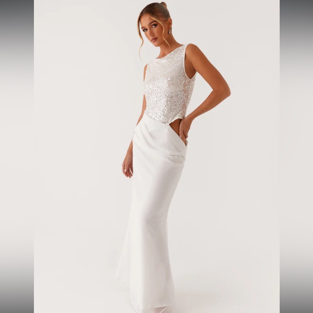 Peppermayo White Sequin Bodice Wedding Gown